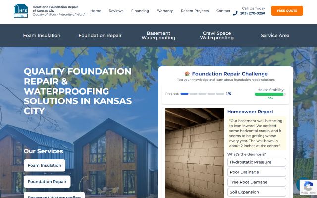 Heartland Foundation Repair website